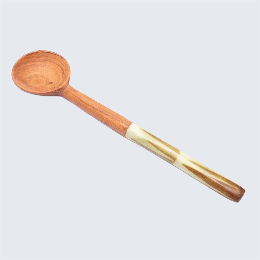 Olive Wood Batik Handled Sugar Spoon