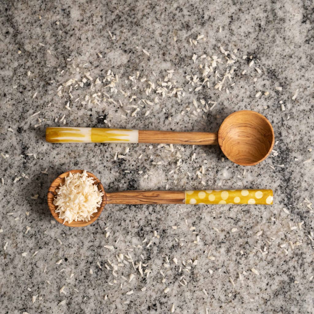 Olive Wood Batik Handled Sugar Spoon