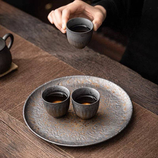 Gohobi Handmade Metallic Glaze Ceramic Plate