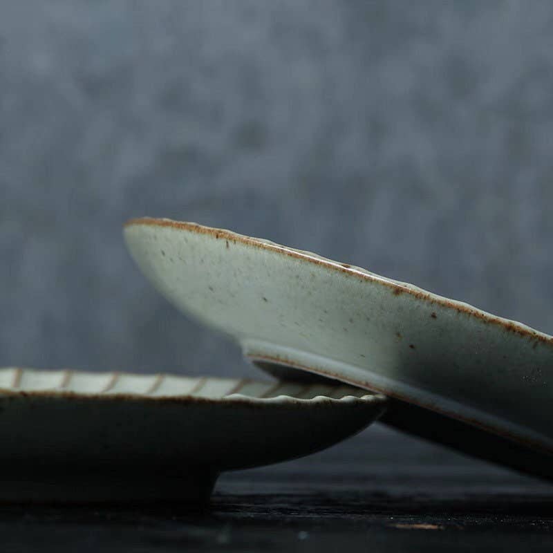 Gohobi handmade ceramic plate Japanese style tableware stone