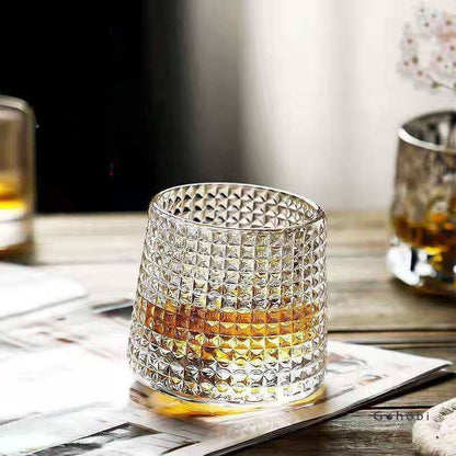 Gohobi Handmade Rotating Glass Tumbler