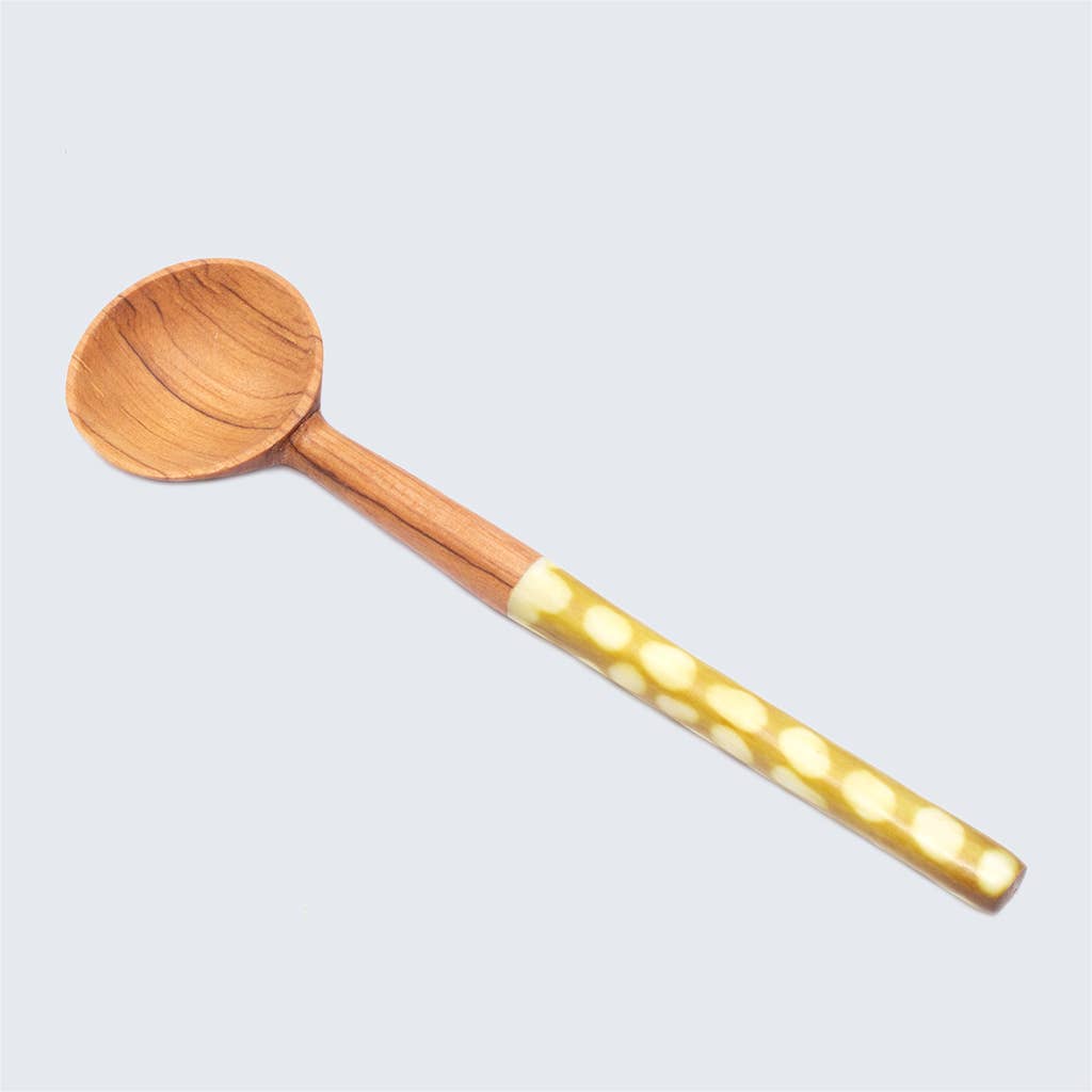 Olive Wood Batik Handled Sugar Spoon