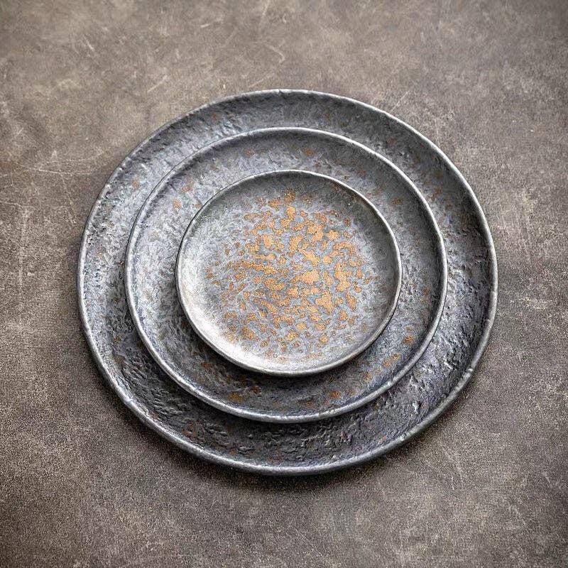 Gohobi Handmade Metallic Glaze Ceramic Plate