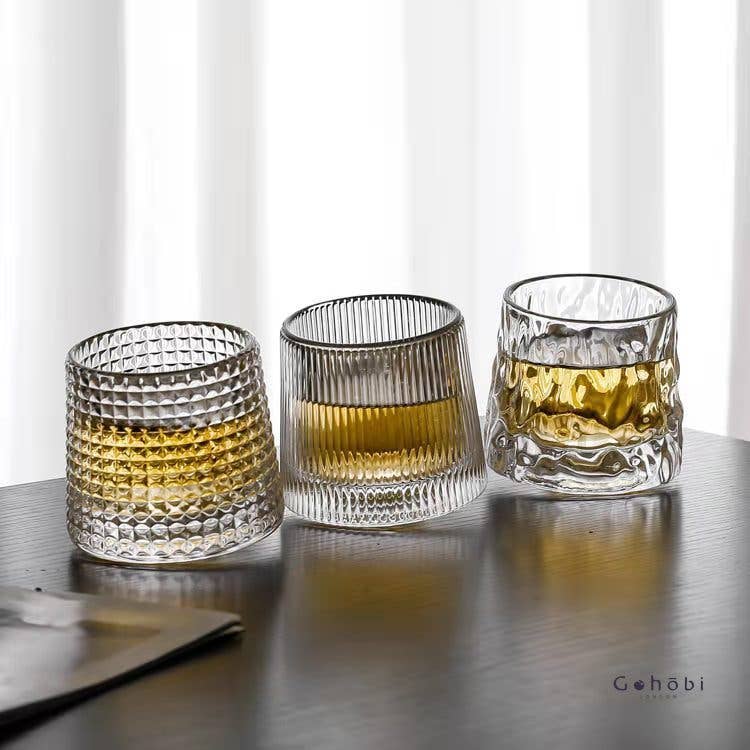 Gohobi Handmade Rotating Glass Tumbler
