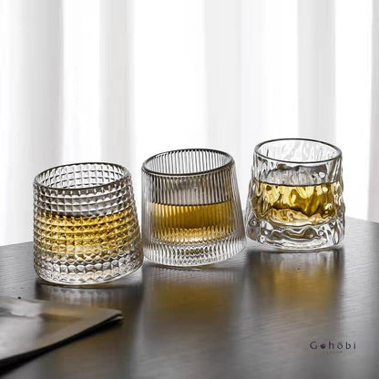 Gohobi Handmade Rotating Glass Tumbler