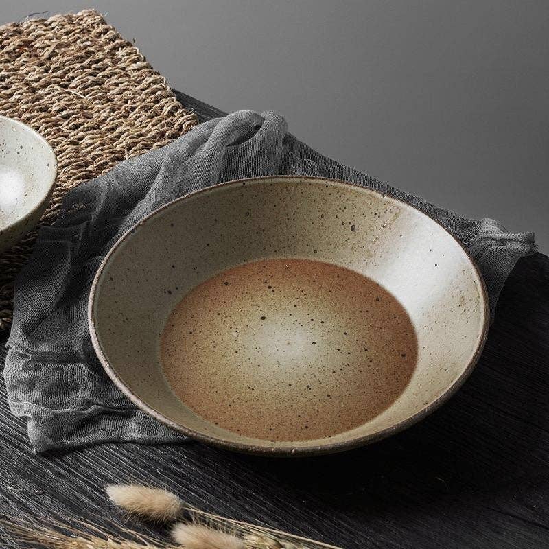 Gohobi Handmade Japanese Style Stoneware Pasta Bowl