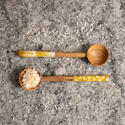 Olive Wood Batik Handled Sugar Spoon