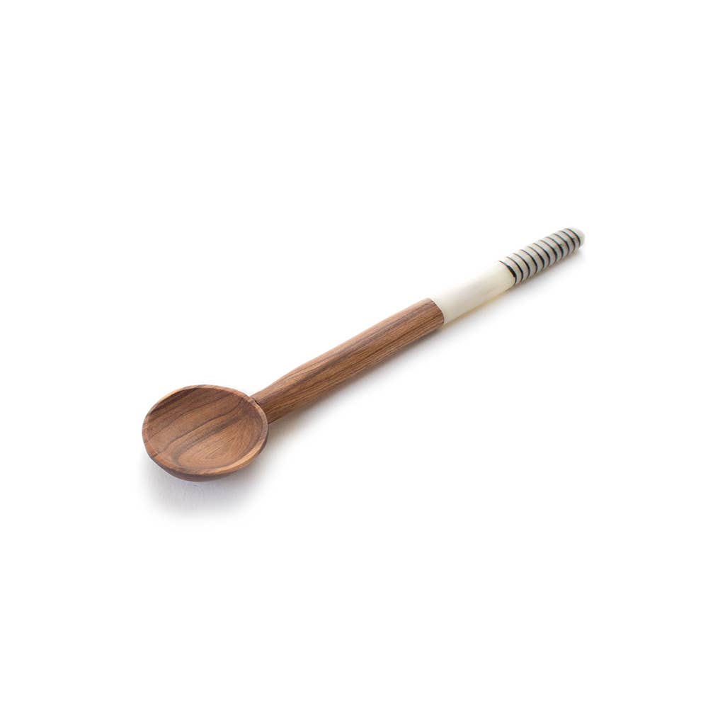 Olive Wood Batik Handled Sugar Spoon