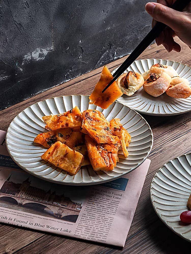 Gohobi handmade ceramic plate Japanese style tableware stone