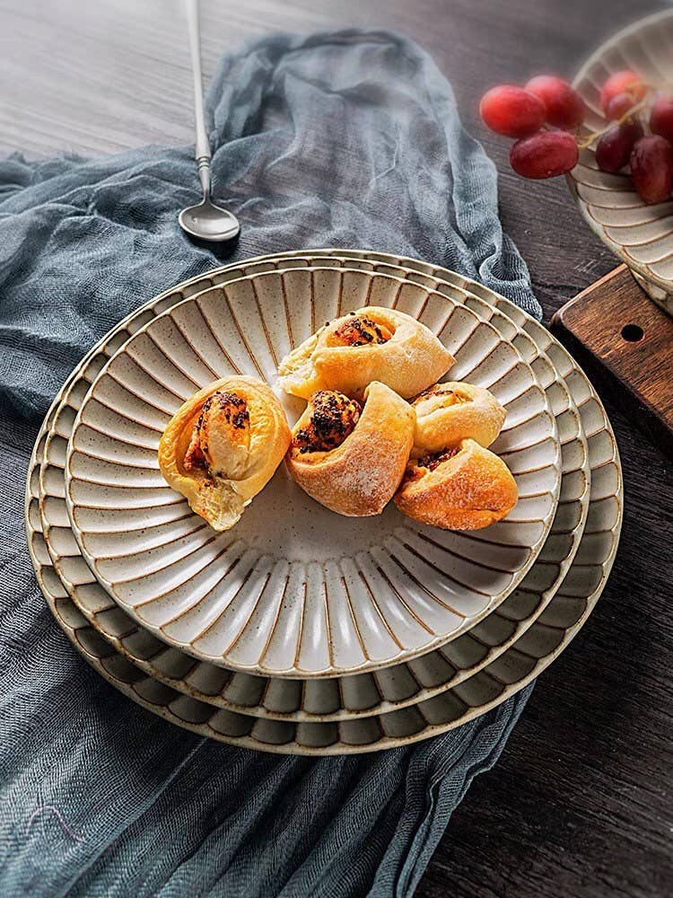 Gohobi handmade ceramic plate Japanese style tableware stone