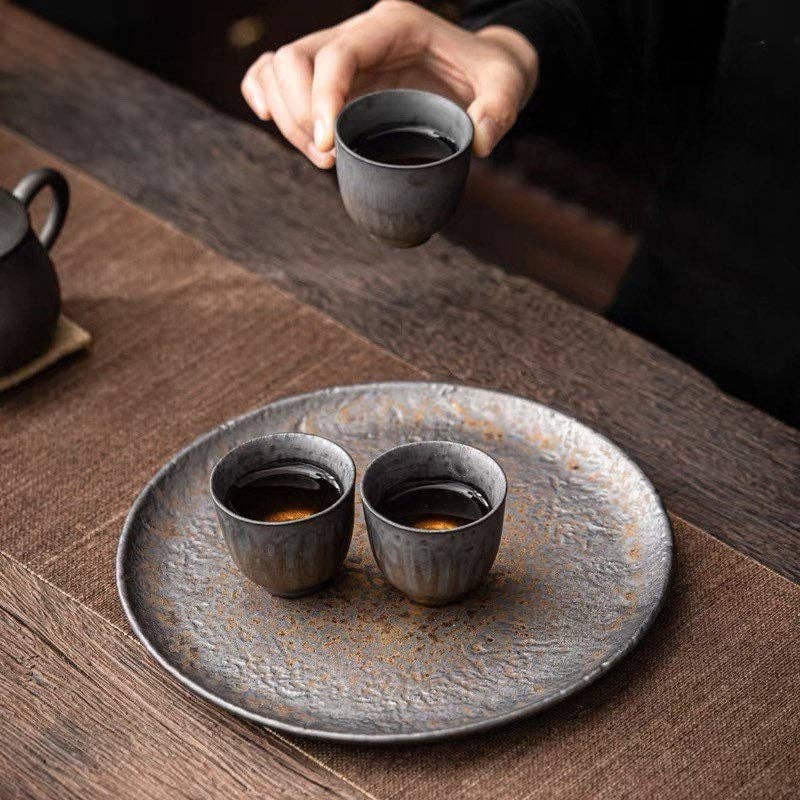 Gohobi Handmade Metallic Glaze Ceramic Plate