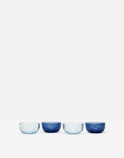 Country Cottage Pressed Glass Bee Dark Blue Dessert Bowl