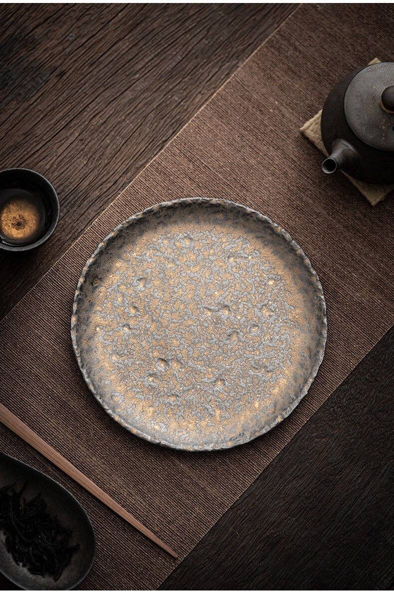 Gohobi Handmade Metallic Glaze Ceramic Plate