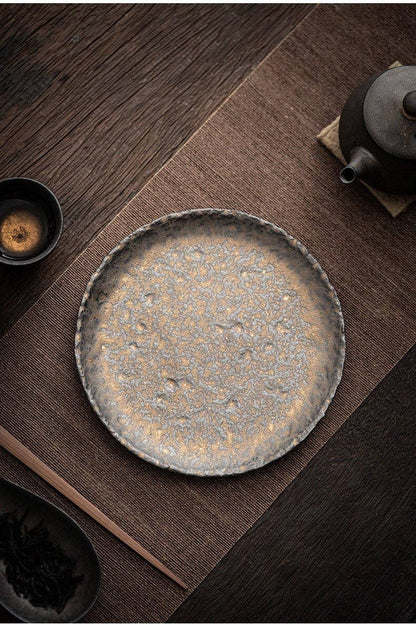 Gohobi Handmade Metallic Glaze Ceramic Plate