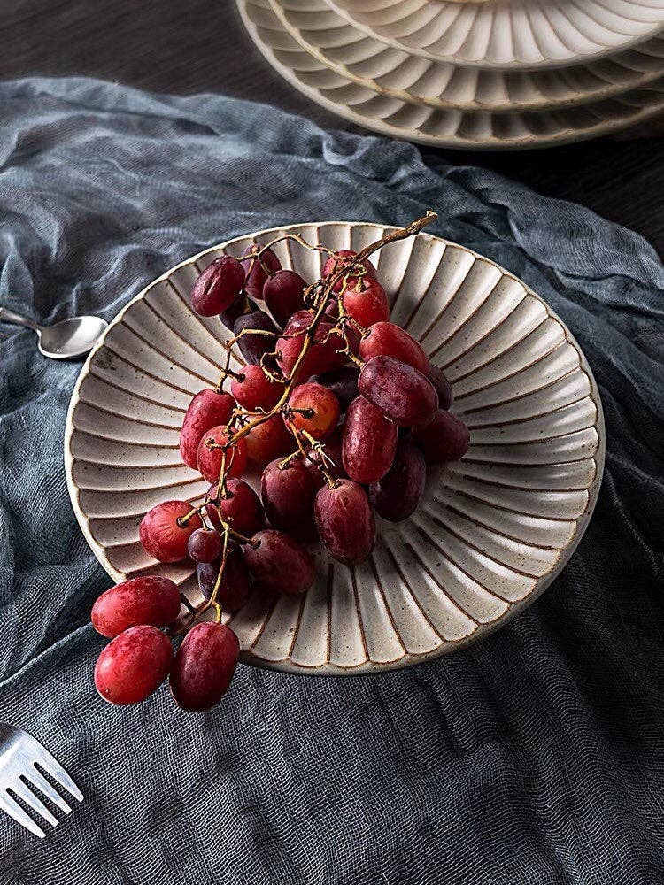 Gohobi handmade ceramic plate Japanese style tableware stone