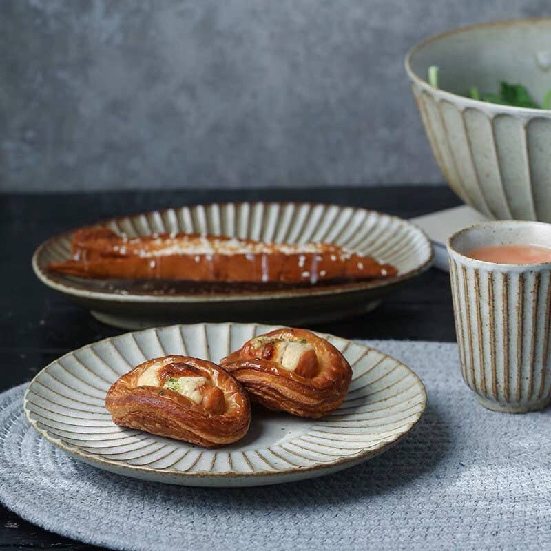 Gohobi handmade ceramic plate Japanese style tableware stone